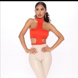 Orange cut out NEW bodysuit Fashion Nova
